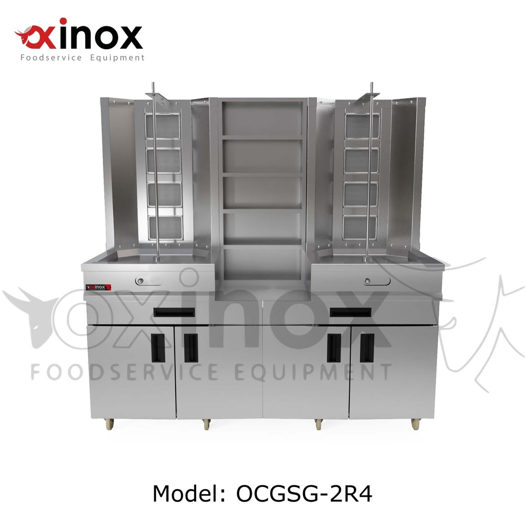 Gas Shawerma Grill with base cabinet