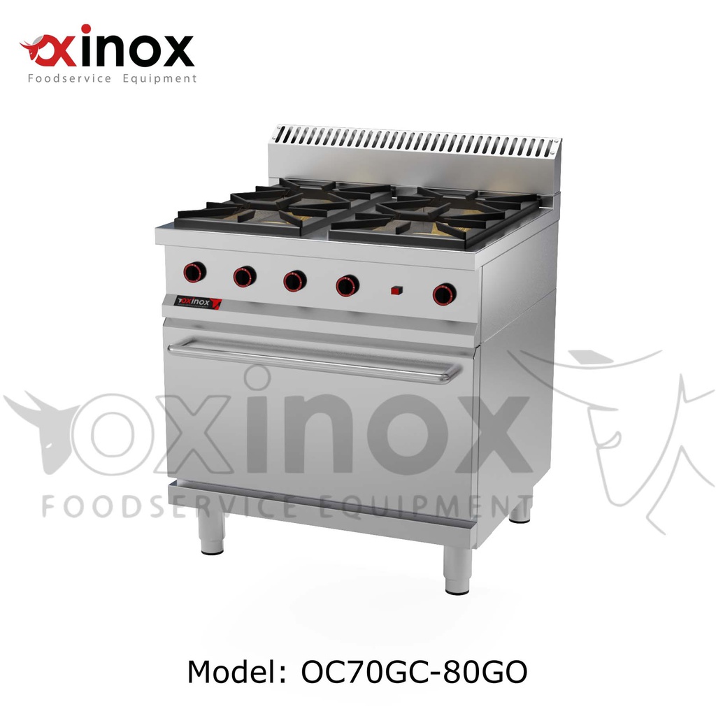 Gas cooker 4 open burners with gas oven