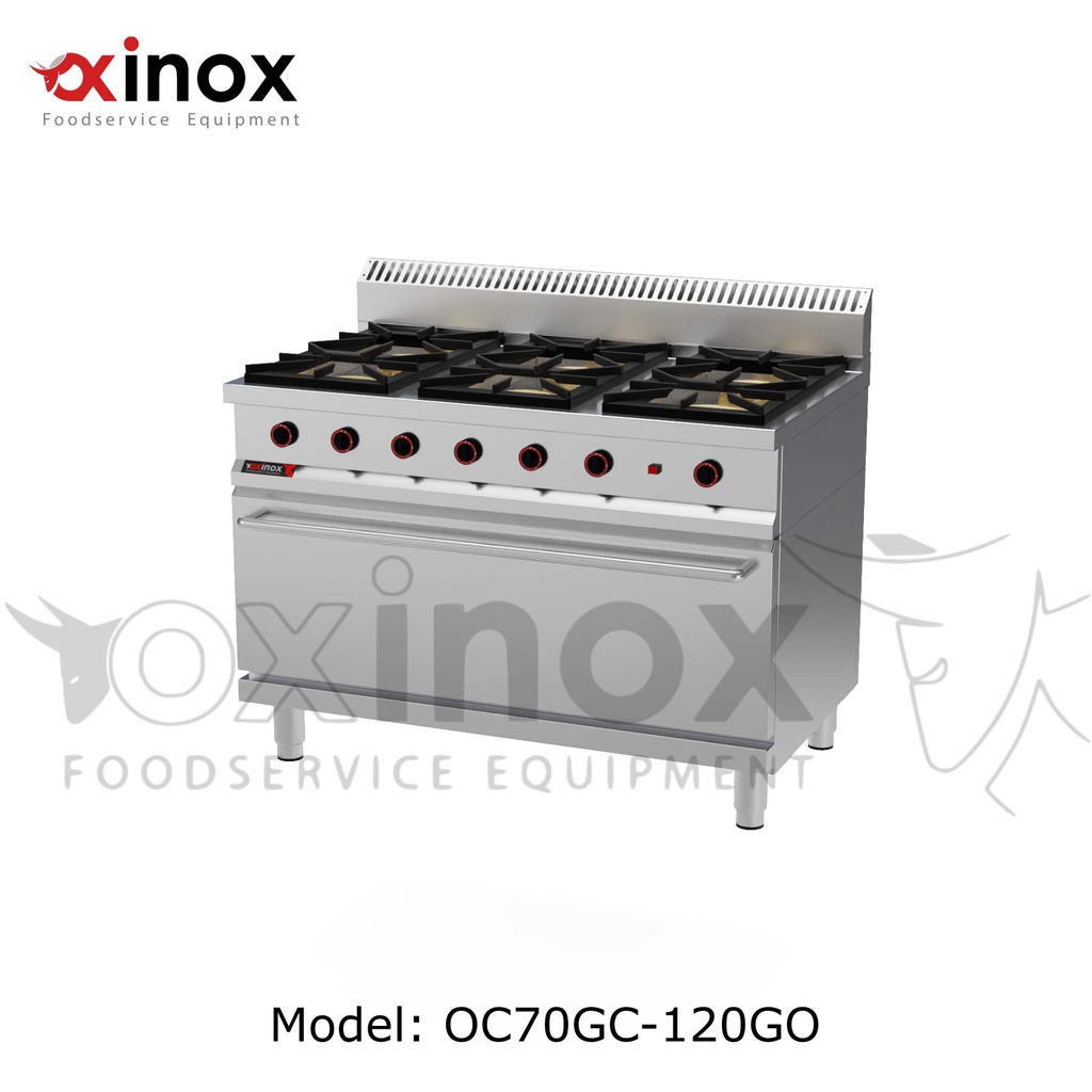 Gas cooker 6 open burners w/ maxi gas oven