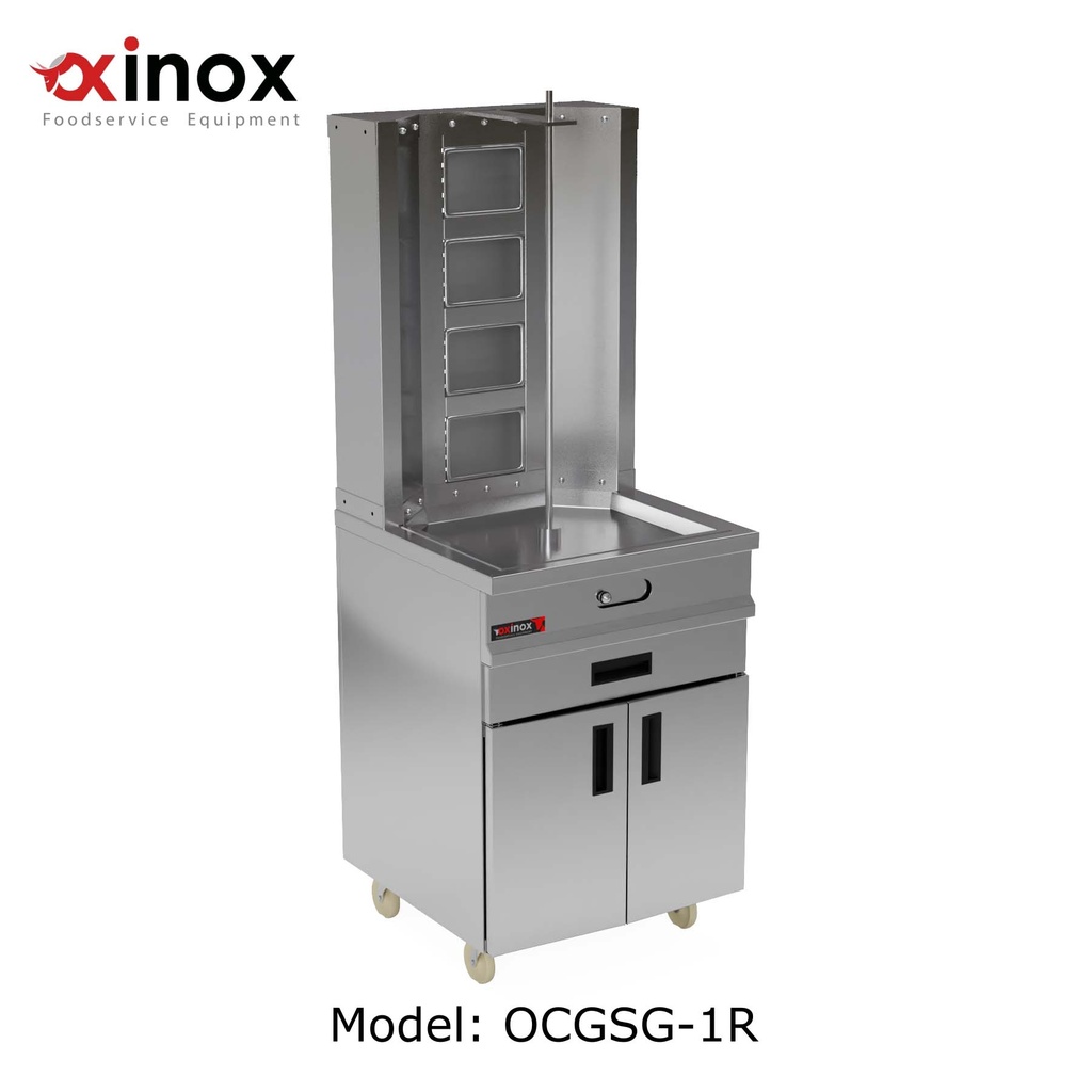 Gas Shawerma Grill with base cabinet