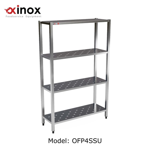 [OFP4SSU40-SP90 H:150]  Shelving Unit- Four Stainless steel tiers