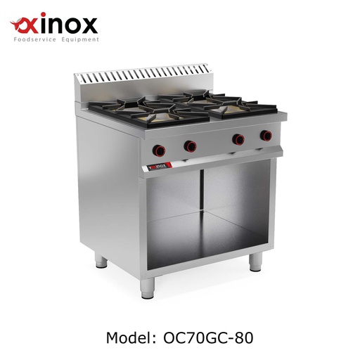 [Oxinox model OC70GC-80] Gas cooker 4 open burners