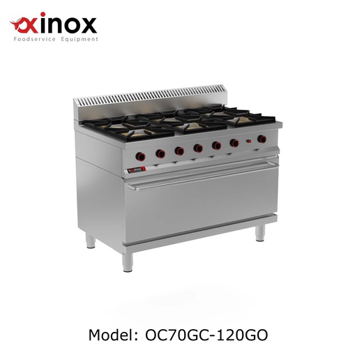 [Oxinox -OC70GC-120GO] Gas cooker 6 open burners w/ maxi gas oven