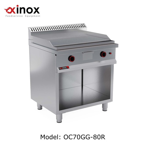 [Oxinox model OC70GG-80R] Gas grill double zone  ribbed cooking plate