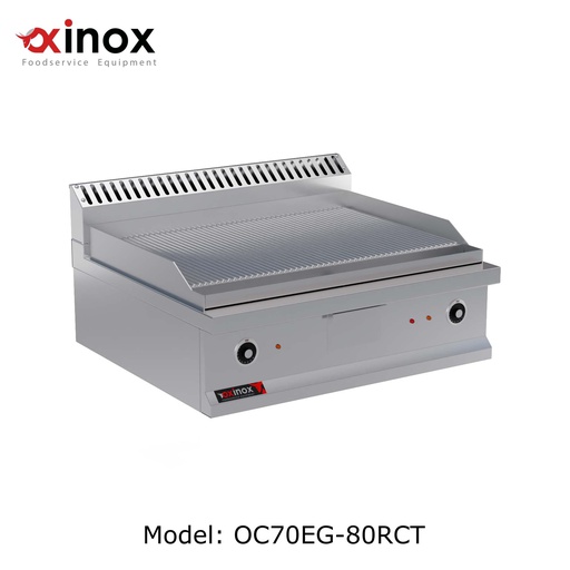 [Oxinox model OC70EG-80RCT] Electric grill Double zone ribbed cooking plate