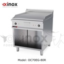 Electric grill double zone ribbed cooking plate 