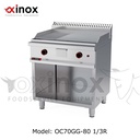 Gas grill double zone  1/3 ribbed & 2/3 smooth cooking plate