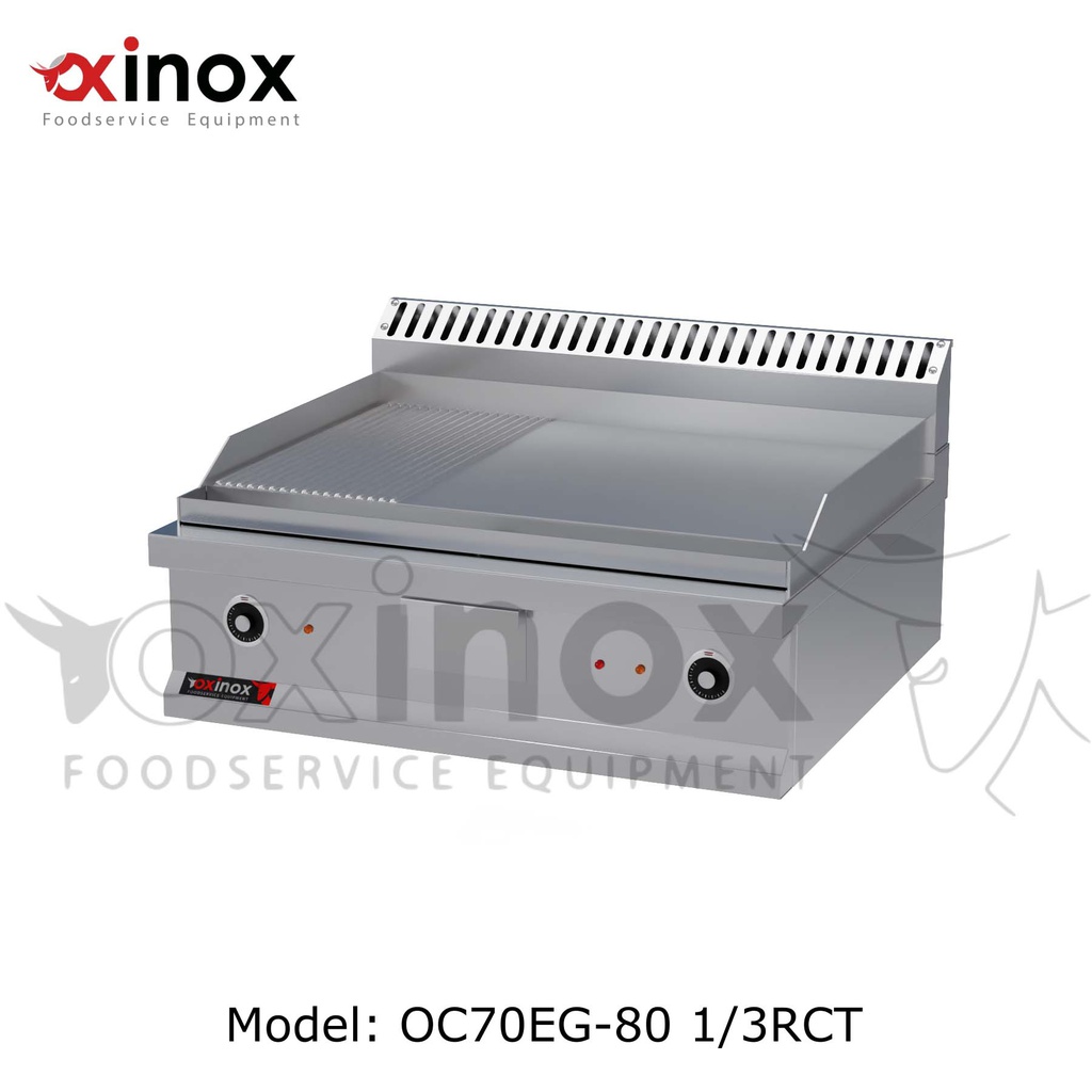 Electric grill double zone  1/3 ribbed &2/3 smooth cooking plate 
