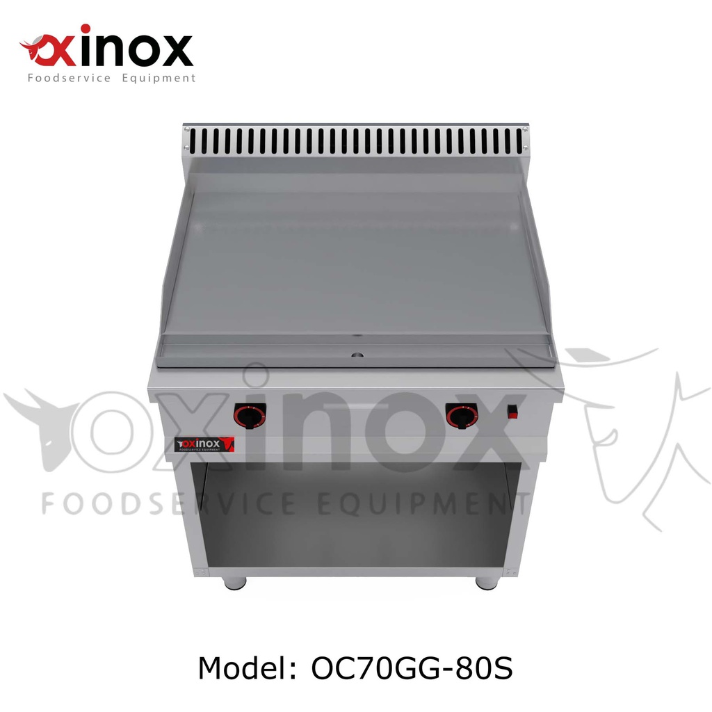 Gas grill double zone smooth cooking plate