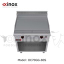 Gas grill double zone smooth cooking plate