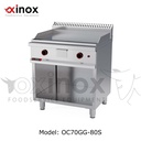 Gas grill double zone smooth cooking plate