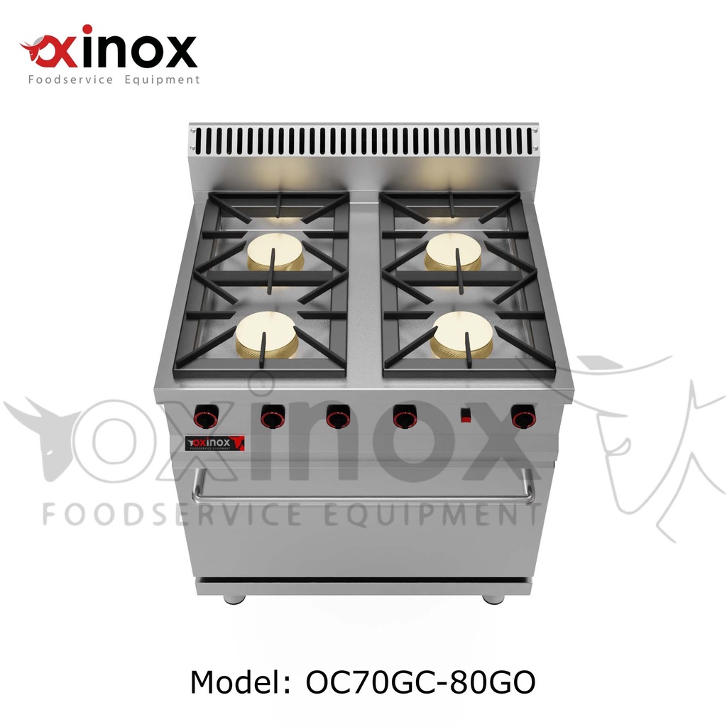 Gas cooker 4 open burners with gas oven