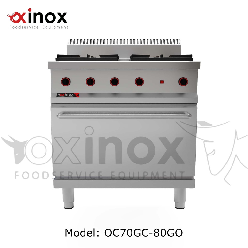 Gas cooker 4 open burners with gas oven
