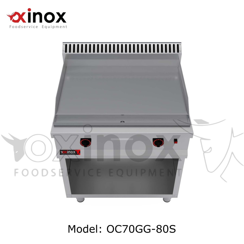 Gas grill double zone smooth cooking plate