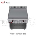 Gas grill double zone smooth cooking plate