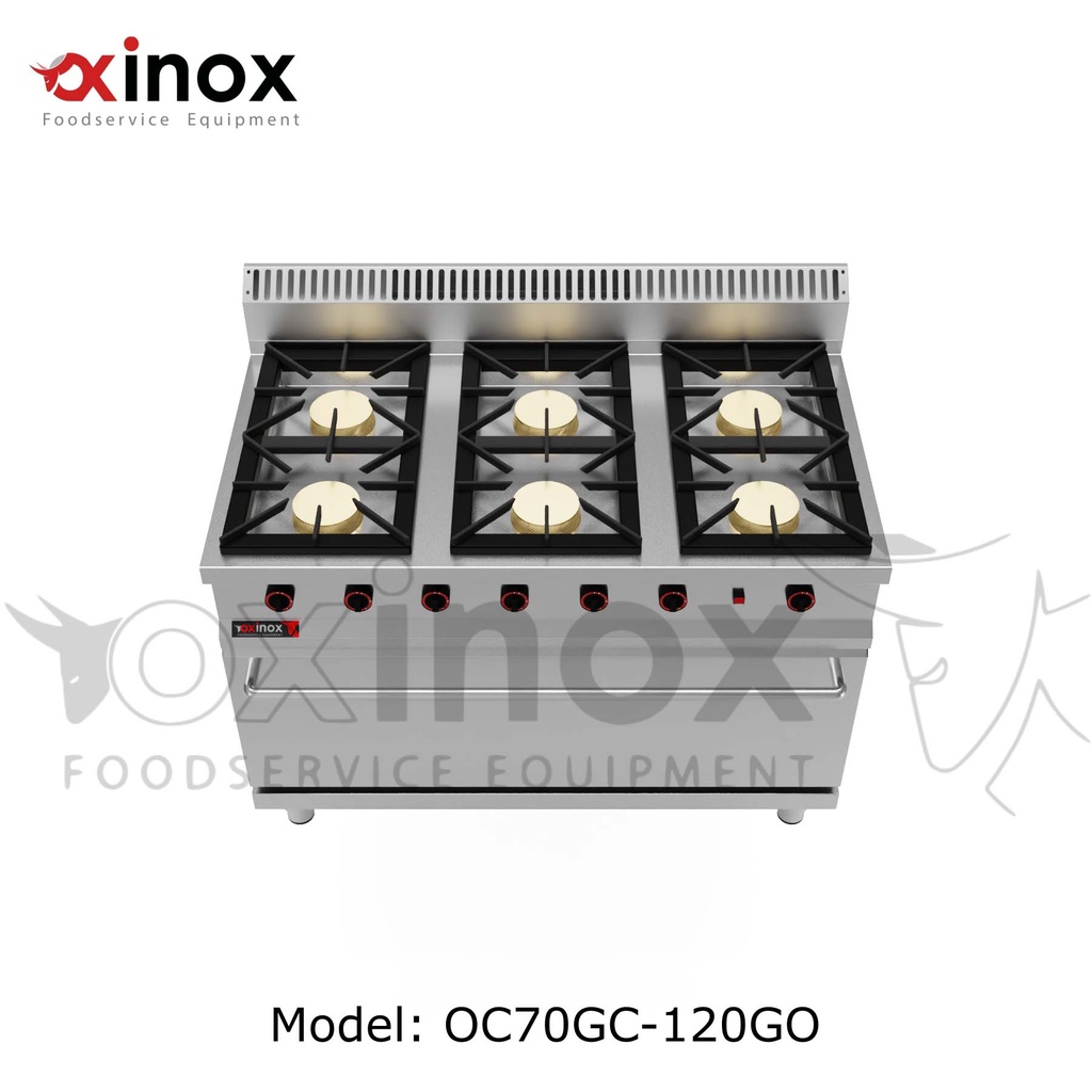 Gas cooker 6 open burners w/ maxi gas oven