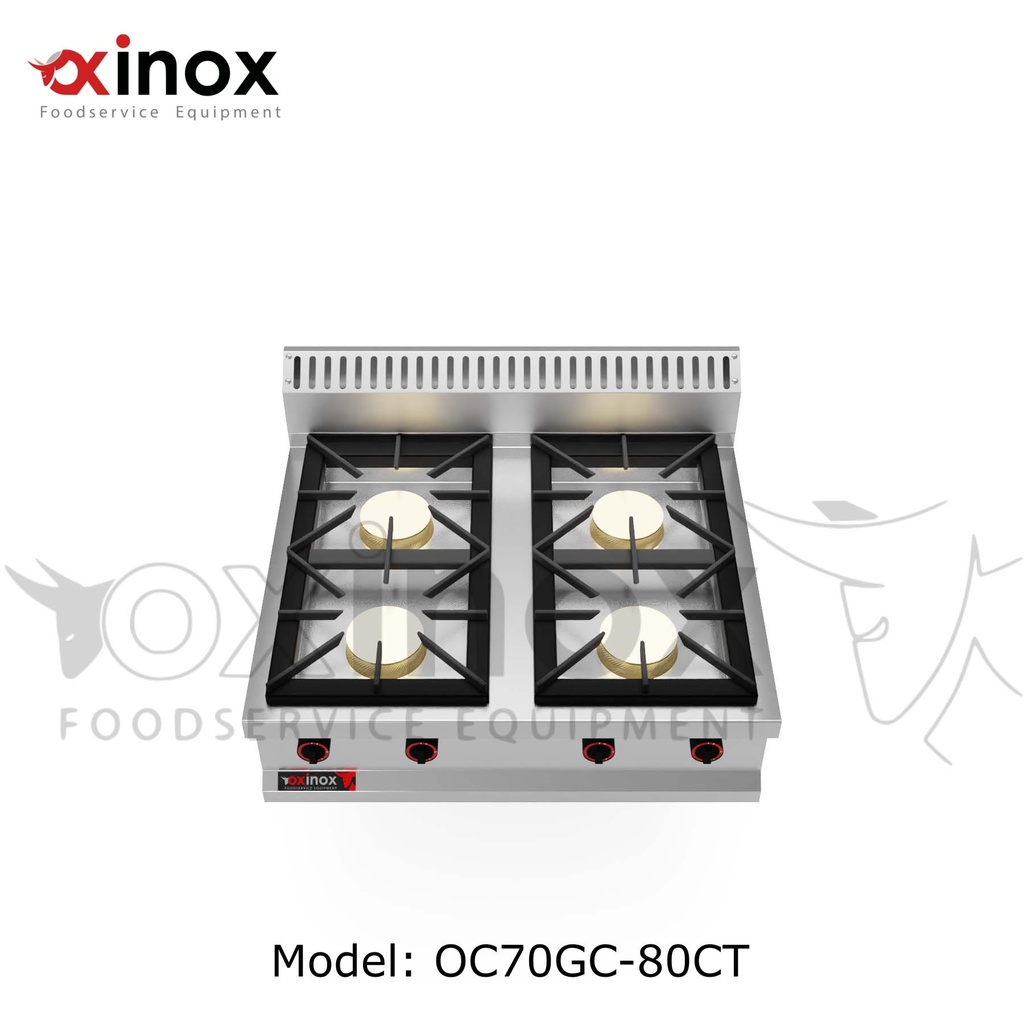 Gas cooker 4 open burners - table top