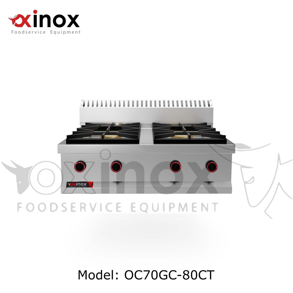 Gas cooker 4 open burners - table top