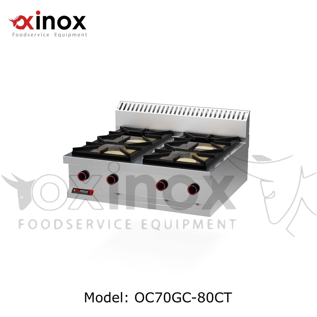 Gas cooker 4 open burners - table top