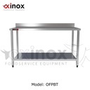 Work table with backsplash and under shelf