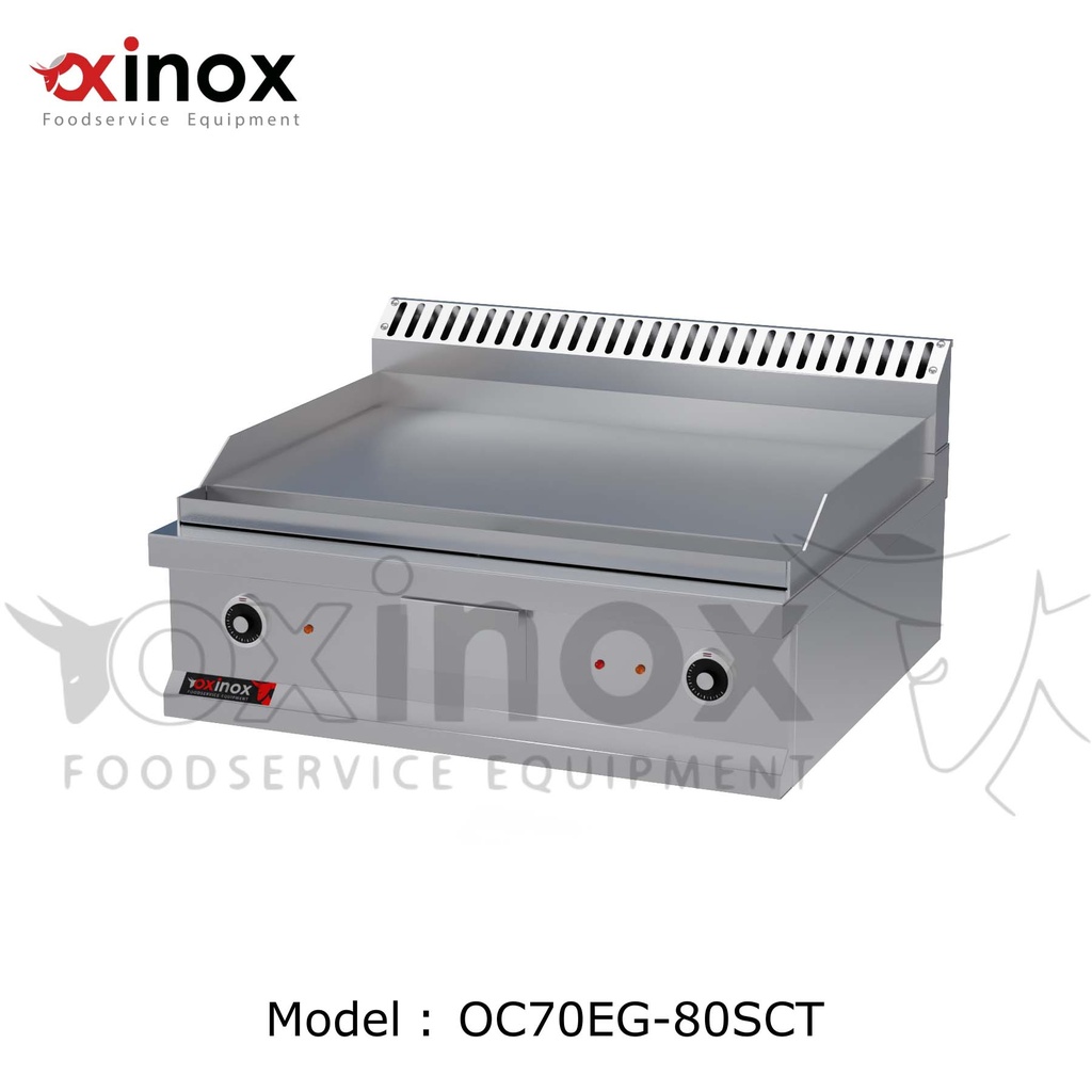 Electric grill double zone smooth cooking plate