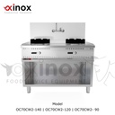 Wok Range Two burner On open cabinet
