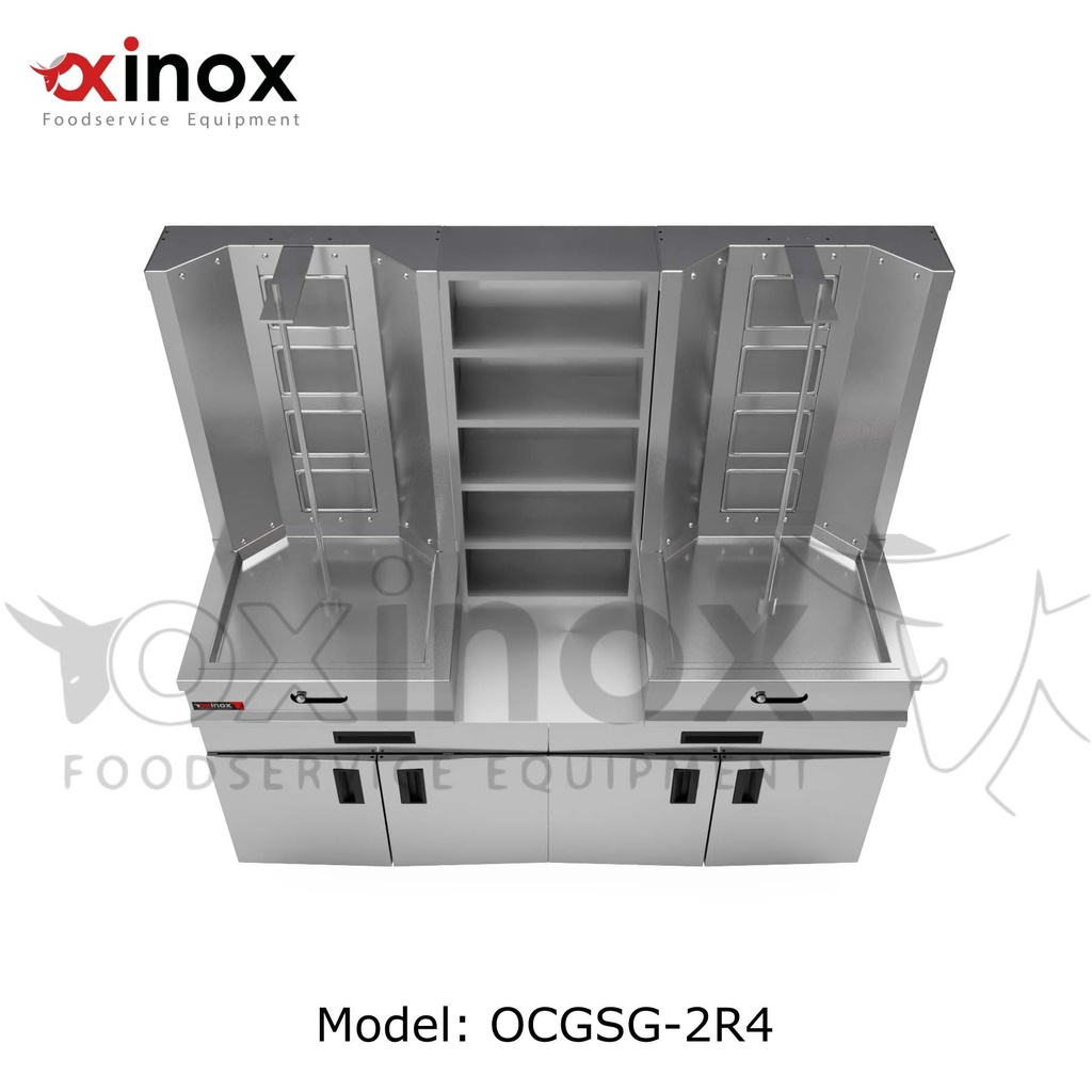 Gas Shawerma Grill with base cabinet