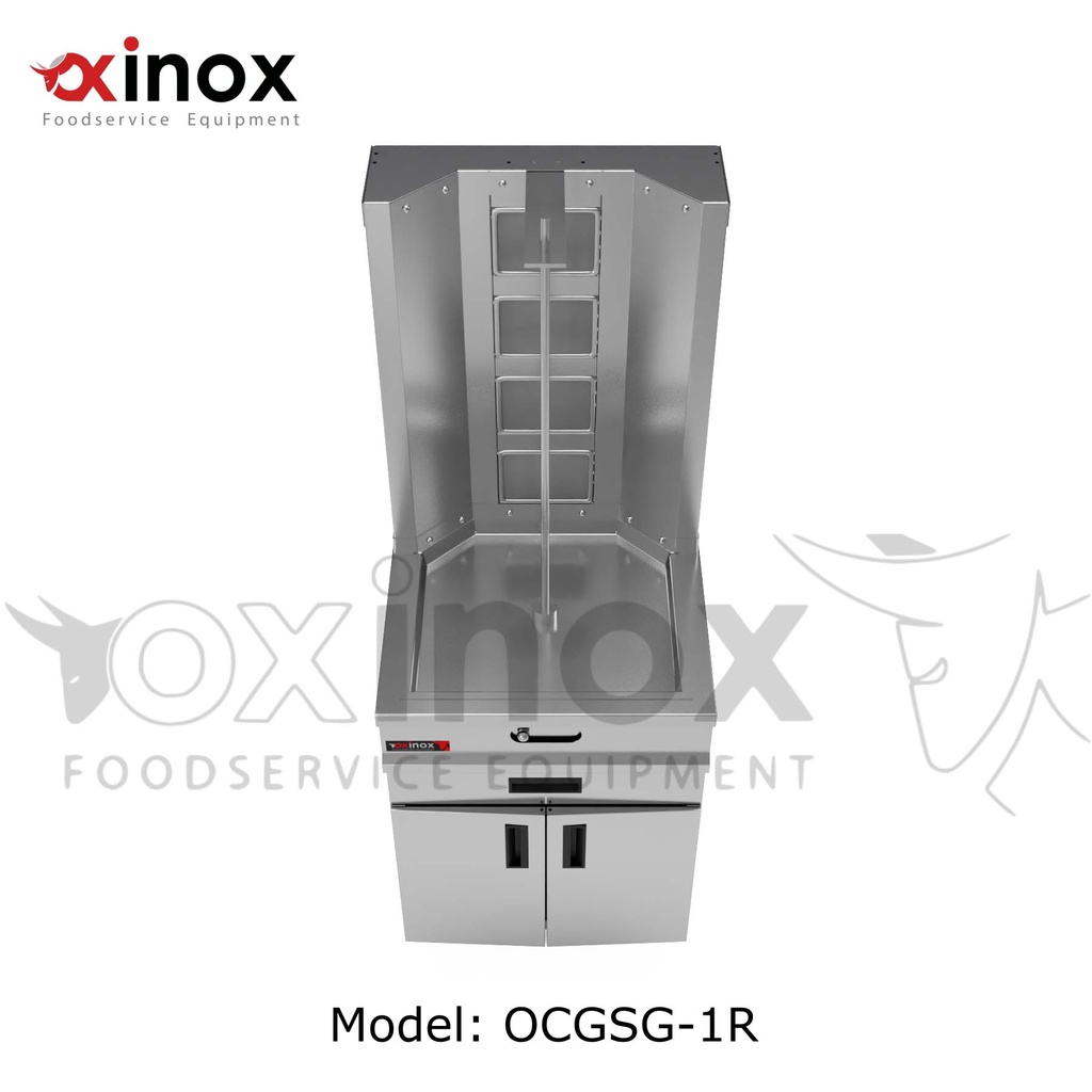 Gas Shawerma Grill with base cabinet