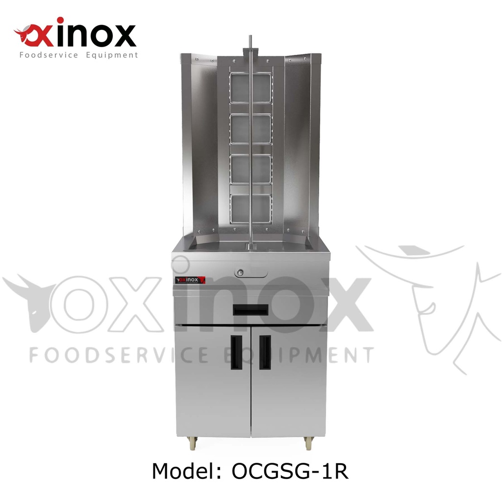 Gas Shawerma Grill with base cabinet