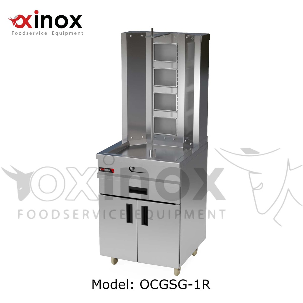 Gas Shawerma Grill with base cabinet