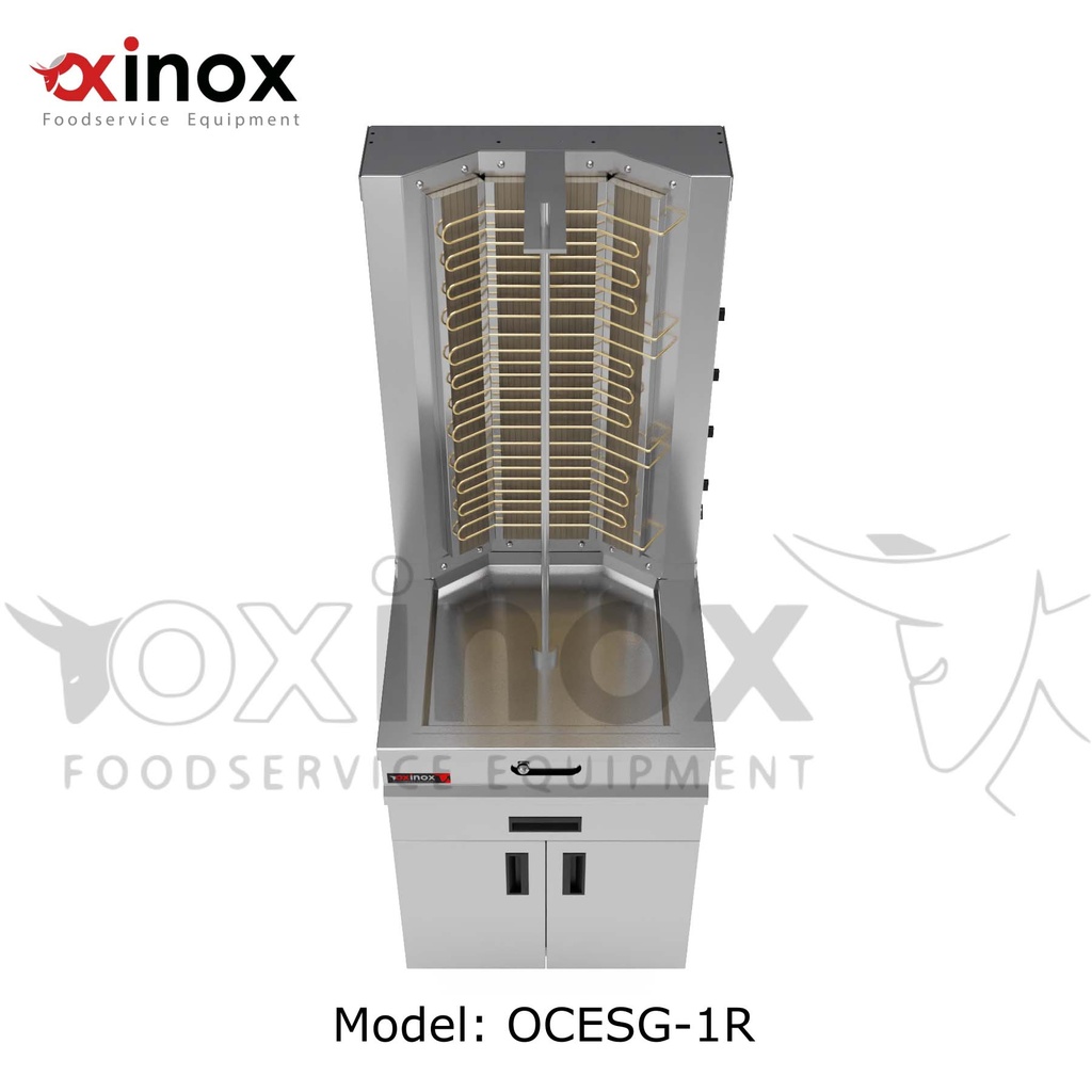 Electric Shawerma Grill with base cabinet