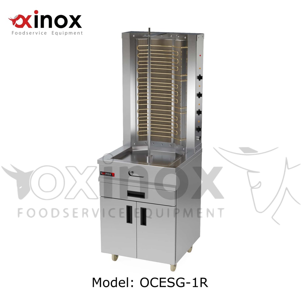 Electric Shawerma Grill with base cabinet