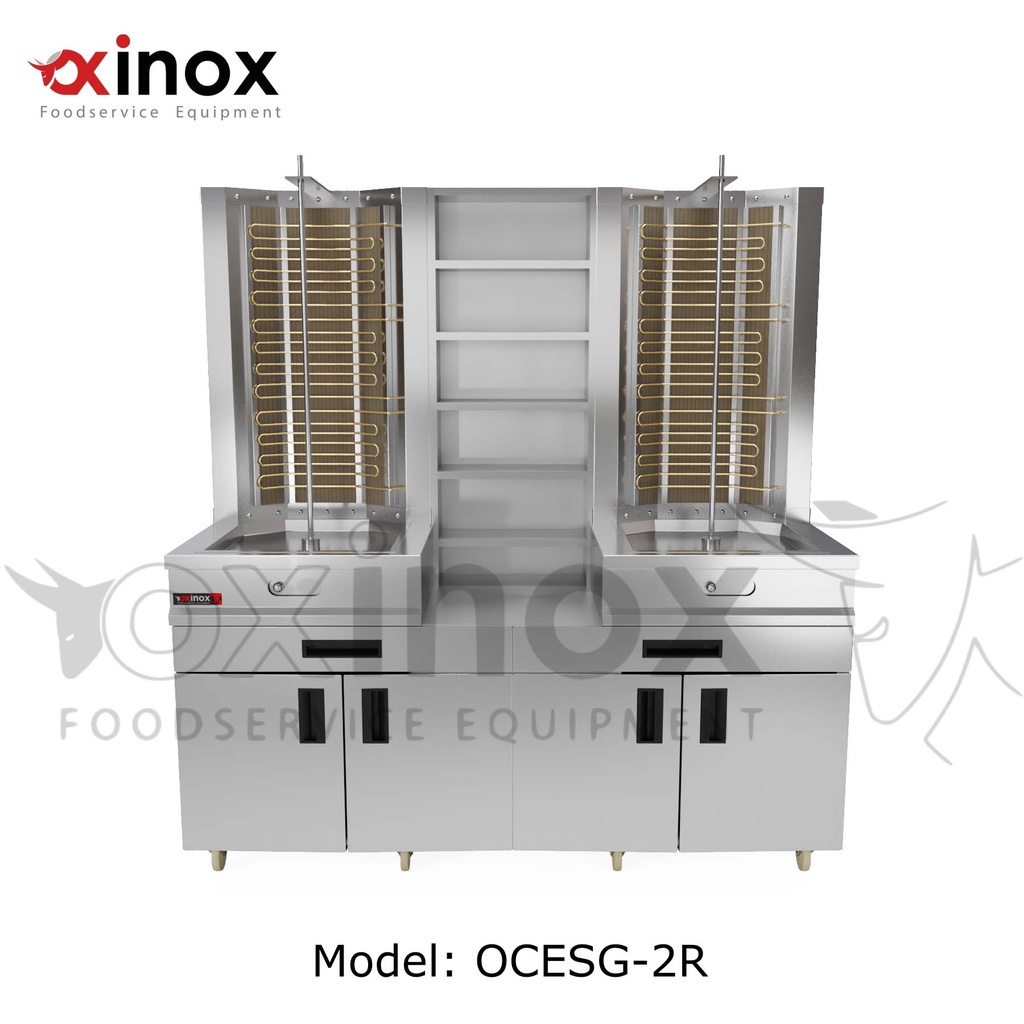 Electric Shawerma Grill with base cabinet