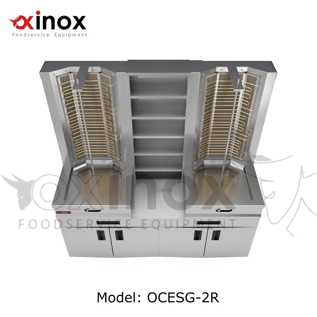 Electric Shawerma Grill with base cabinet