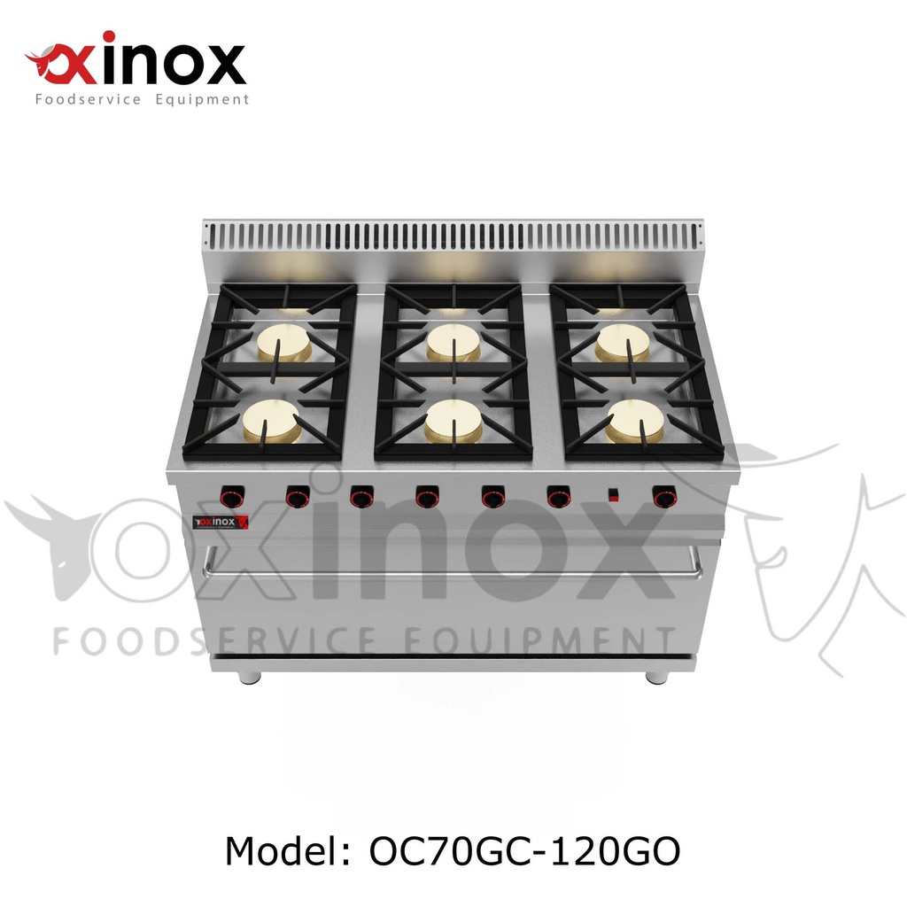 Gas cooker 6 open burners w/ maxi gas oven