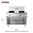Wok Range Two burner On open cabinet