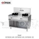 Wok Range Two burner On open cabinet