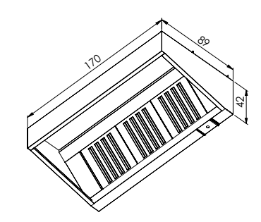 Wall Mounted Exhaust Hoods-Single Skin 90
Dims:1700x900x420mm