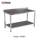 Work table with backsplash and under shelf