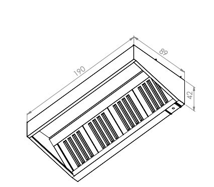 Wall Mounted Exhaust Hoods-Single Skin 90
Dimensions (1900x900x420 mm)