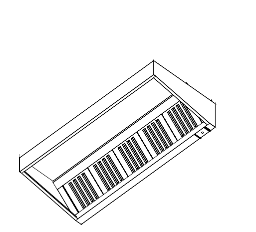 Wall Mounted Exhaust Hoods-Single Skin 100
Dim:2600x1000x420 mm