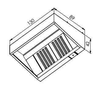 Wall Mounted Exhaust Hoods-Single Skin 100
Dimensions (1300x1000x420 mm)