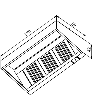 Wall Mounted Exhaust Hoods-Single Skin 100
Dimensions (1700x1000x420 mm)