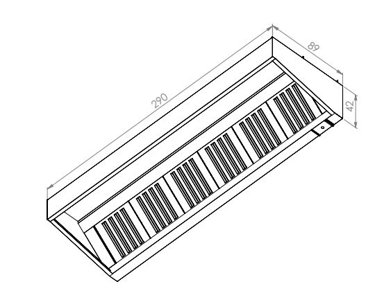 Wall Mounted Exhaust Hoods-Single Skin 100
Dimensions (2900x1000x420 mm)