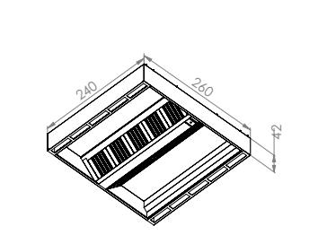 ISLAND (Central) Hoods- Double Skin 220
Dimensions (2400x2200x420 mm)