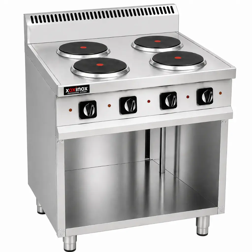 Electric cooker 4 circular hot plate
Dims: 800x700x850 mm
