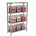  Shelving Unit- Four Stainless steel tiers
Dims: 1150x400x1800 mm