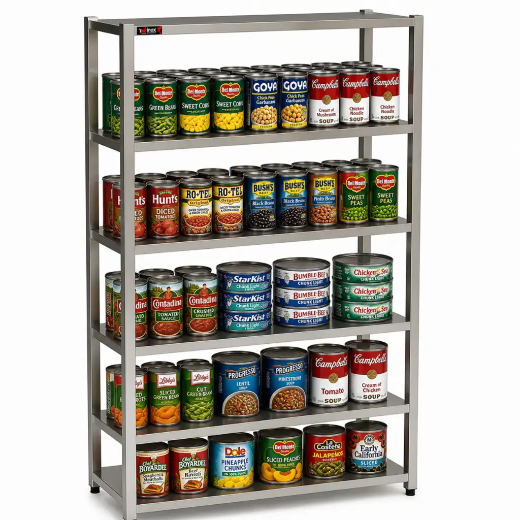  Shelving Unit- Five Stainless steel tiers
Dims: 900x400x2000 mm