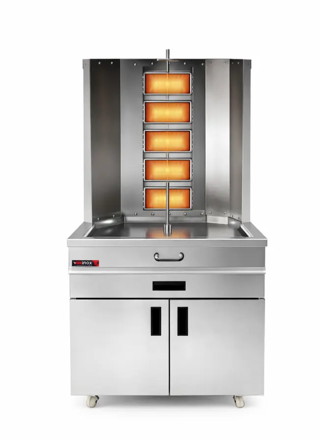 Gas Shawerma Grill with base cabinet
Dimensions (700x700x2000 mm)