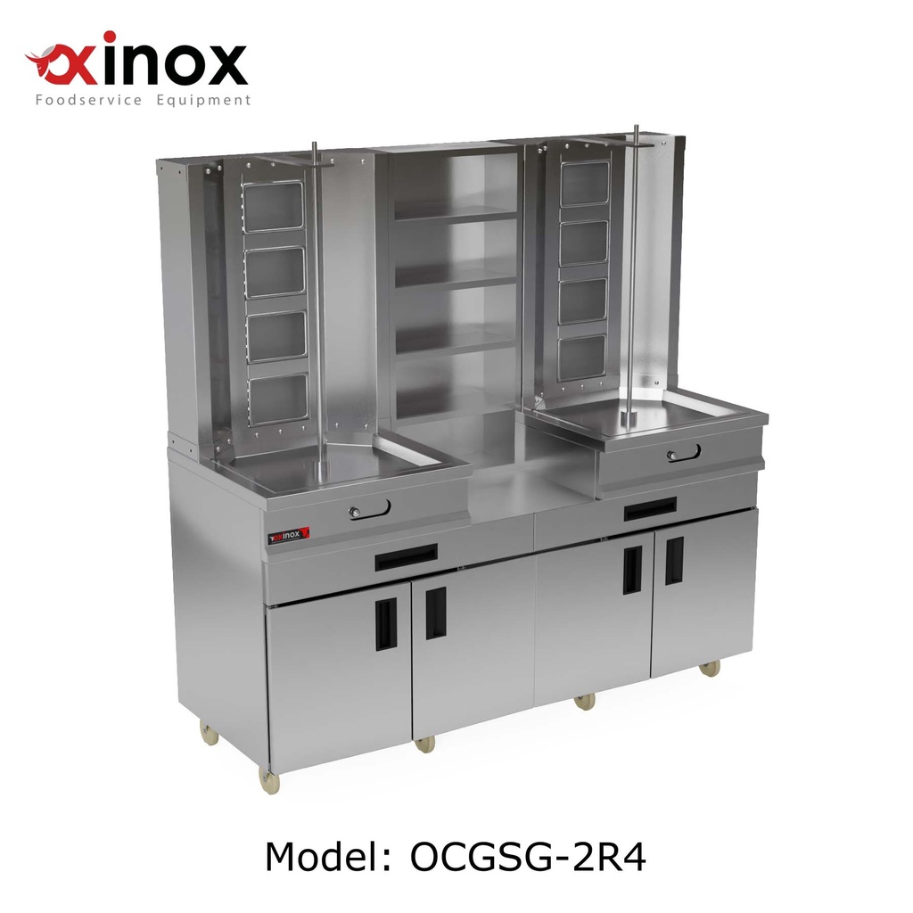 Gas Shawerma Grill with base cabinet
Dimensions (1400x700x2000 mm)